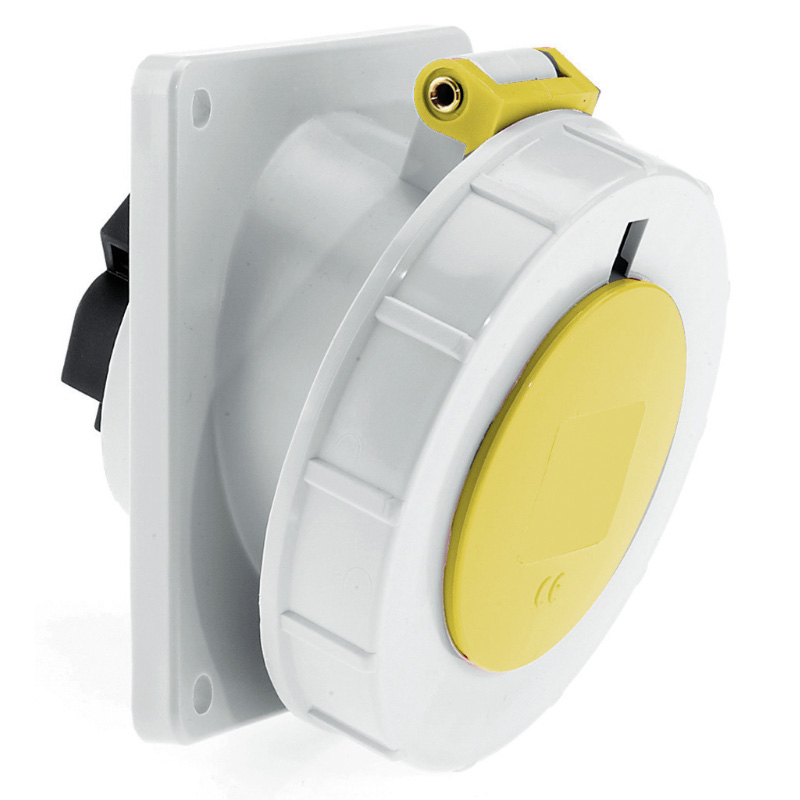 IP44 & IP67 panel mounting socket outlets (angled) -16A 110V 3P IP67 ...