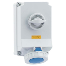 Switched Interlocked Socket 63A 230V 3P IP67