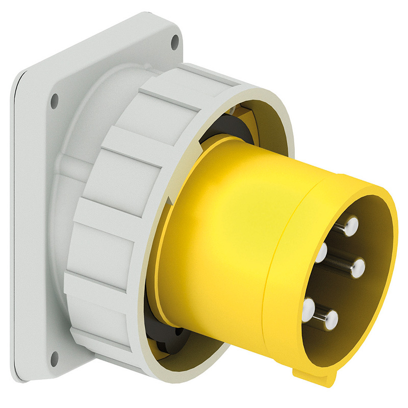 Shipping Container Panel Mount Inlet IP44 & IP67 panel mounting appliance inlets (angled) -125A 110V 5P IP67 ...