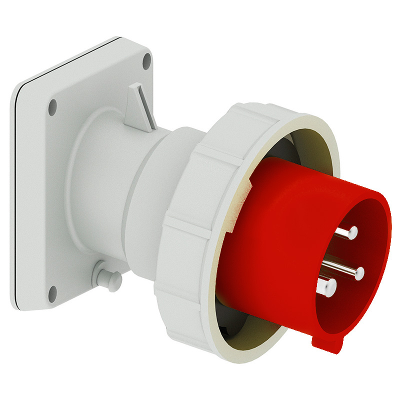 Shipping Container Panel Mount Inlet IP44 & IP67 panel mounting appliance inlets (angled) -32A 400V 3P IP67 ...