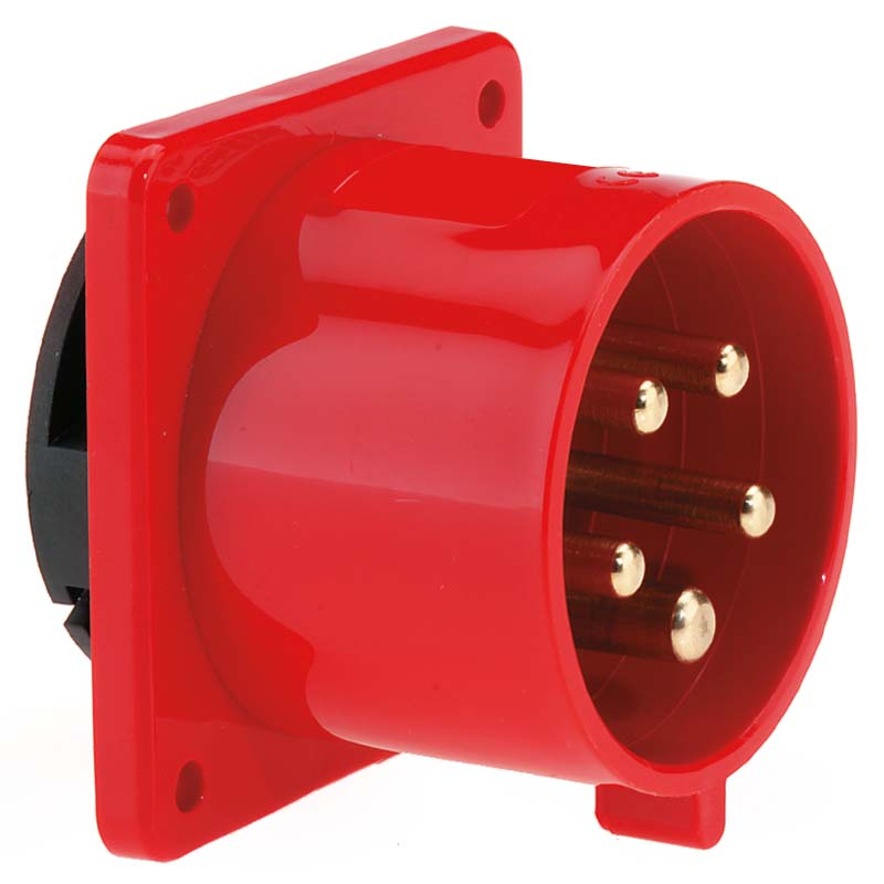 Appliance Inlet Socket IP44 & IP67 panel mounting appliance inlets (straight) -32A 400V 5P ...