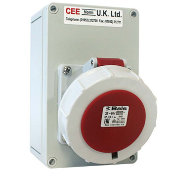 Socket on Backbox 32A 400V 5P IP66 Socket on Backbox 32A 400V 5P IP66