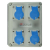 Socket on Backbox 4 Gang 16A 230V 3P IP44 Socket on Backbox 4 Gang 16A 230V 3P IP44