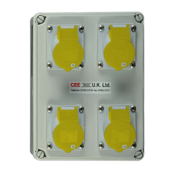 Socket on Backbox 4 Gang 32A 110V 3P IP44 Socket on Backbox 4 Gang 32A 110V 3P IP44