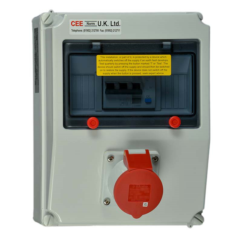 32 Amp Rcd RCD protected surface mounting socket outlets (single outlet) -32A 400V ...
