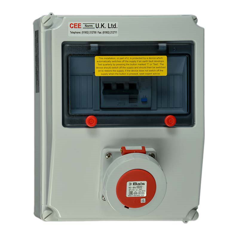 RCD protected surface mounting socket outlets (single outlet) -32A 400V ...