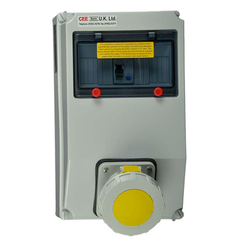 Rcd Socket Protection RCD protected surface mounting socket outlets (single outlet) -63A 110V ...