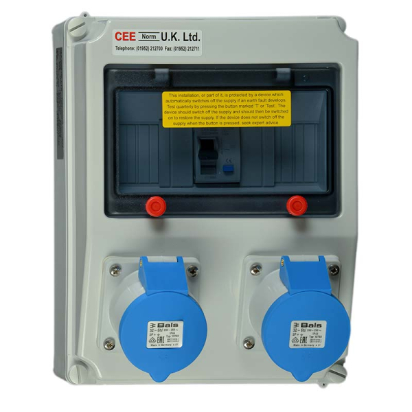Multi-Outlet with Protection16A 230V 3P RCD SKT IP44 A Type - CEE Norm ...