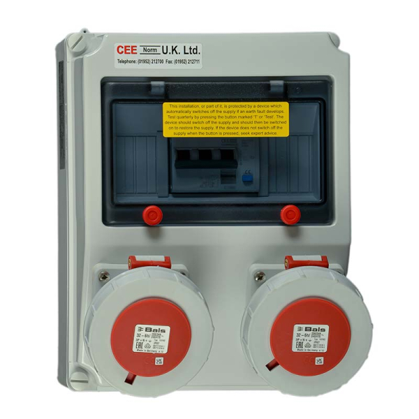 Multi-Outlet with Protection32A 400V 5P IP67 MULTI-SOCKET OUTLET A Type ...