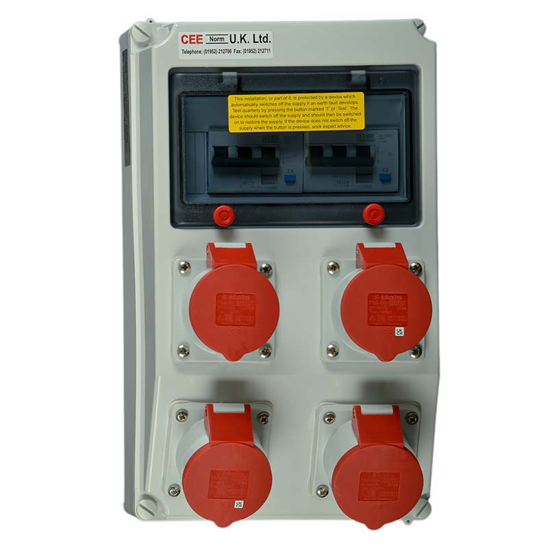 Multi-Outlet with Protection32A 400V 5P RCD SKT IP44 A Type - CEE Norm ...